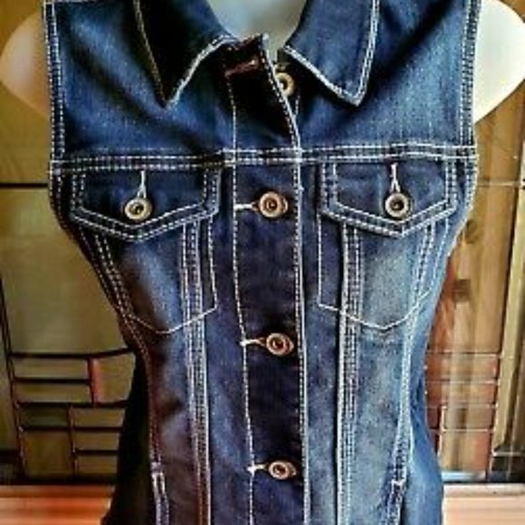 Maurices Frayed Edge Denim Vest - Picture 2 of 2